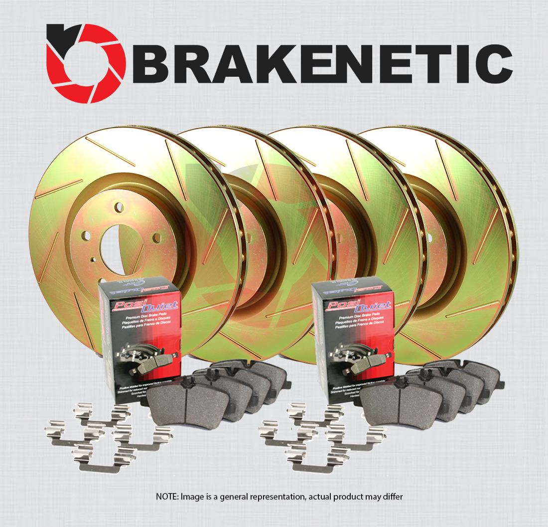 F&R BRAKENETIC Sport Slotted Brake Rotors + Ceramic Pads BSK83416