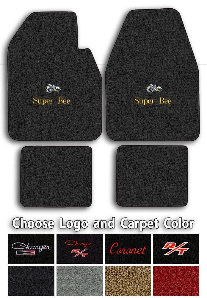 Charger Coronet Super Bee Custom Loop Floor Mats - Choose Mat Color And Logo