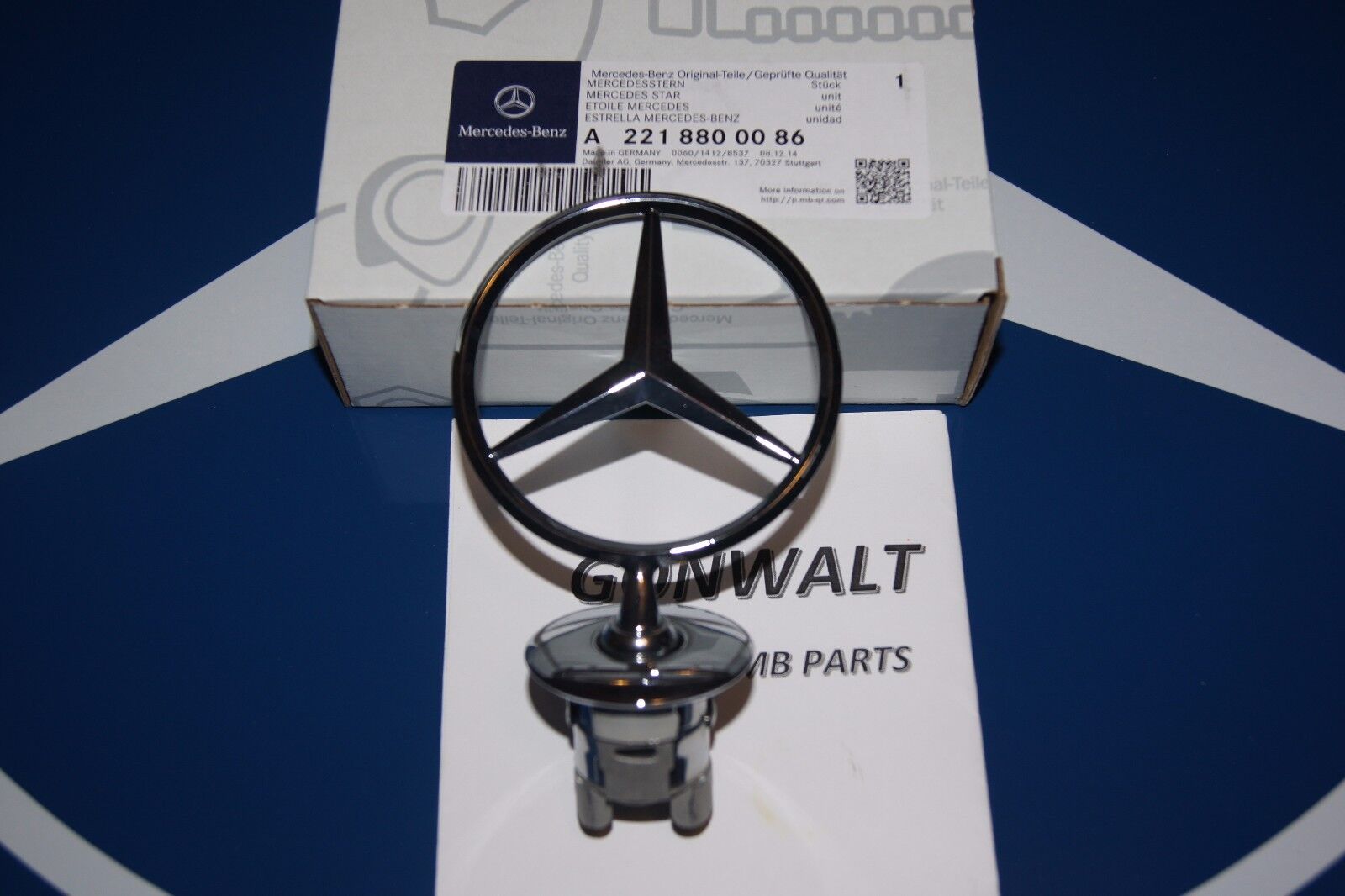 Mercedes Benz Hood Star Ornament W212 E Class E320 E350 E550 E63 2218800086