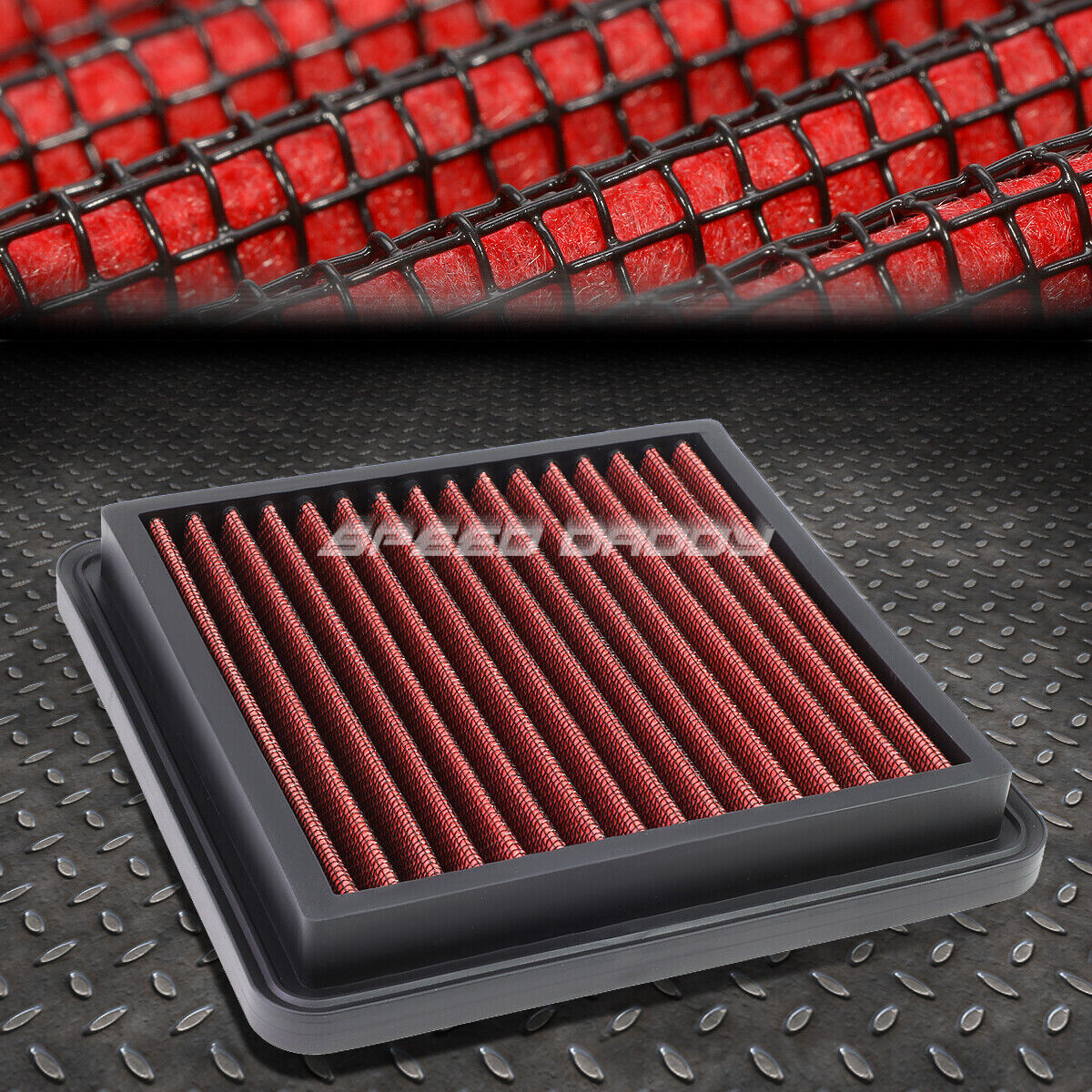 FOR 09-13 HONDA FIT 1.5L RED REUSABLE/WASHABLE DROP IN AIR FILTER PANEL
