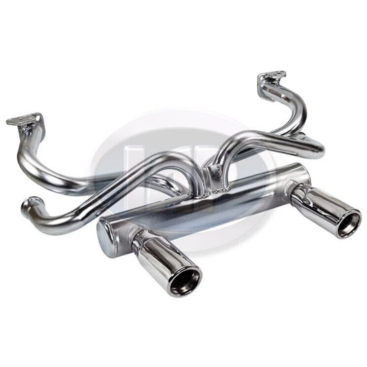 Vw Galvanized 2 Tip Deluxe Exhaust System, Air-cooled Volkswagen Beetle & Ghia