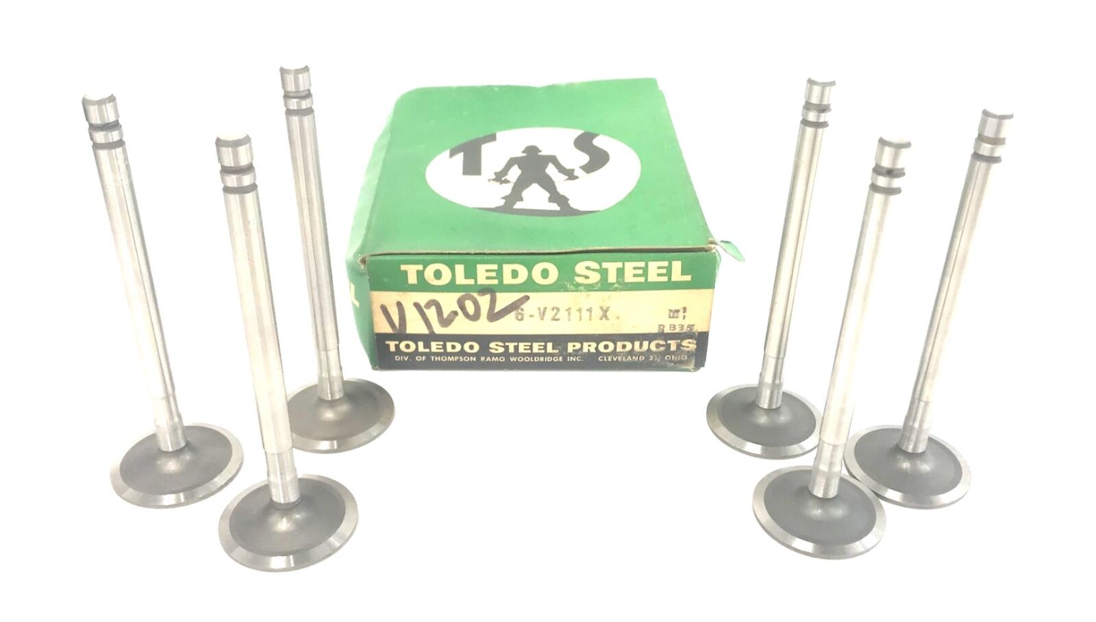 Toledo Steel Engine Intake Valve Set (6 Pcs) 6-V2111X (V1202) NOS