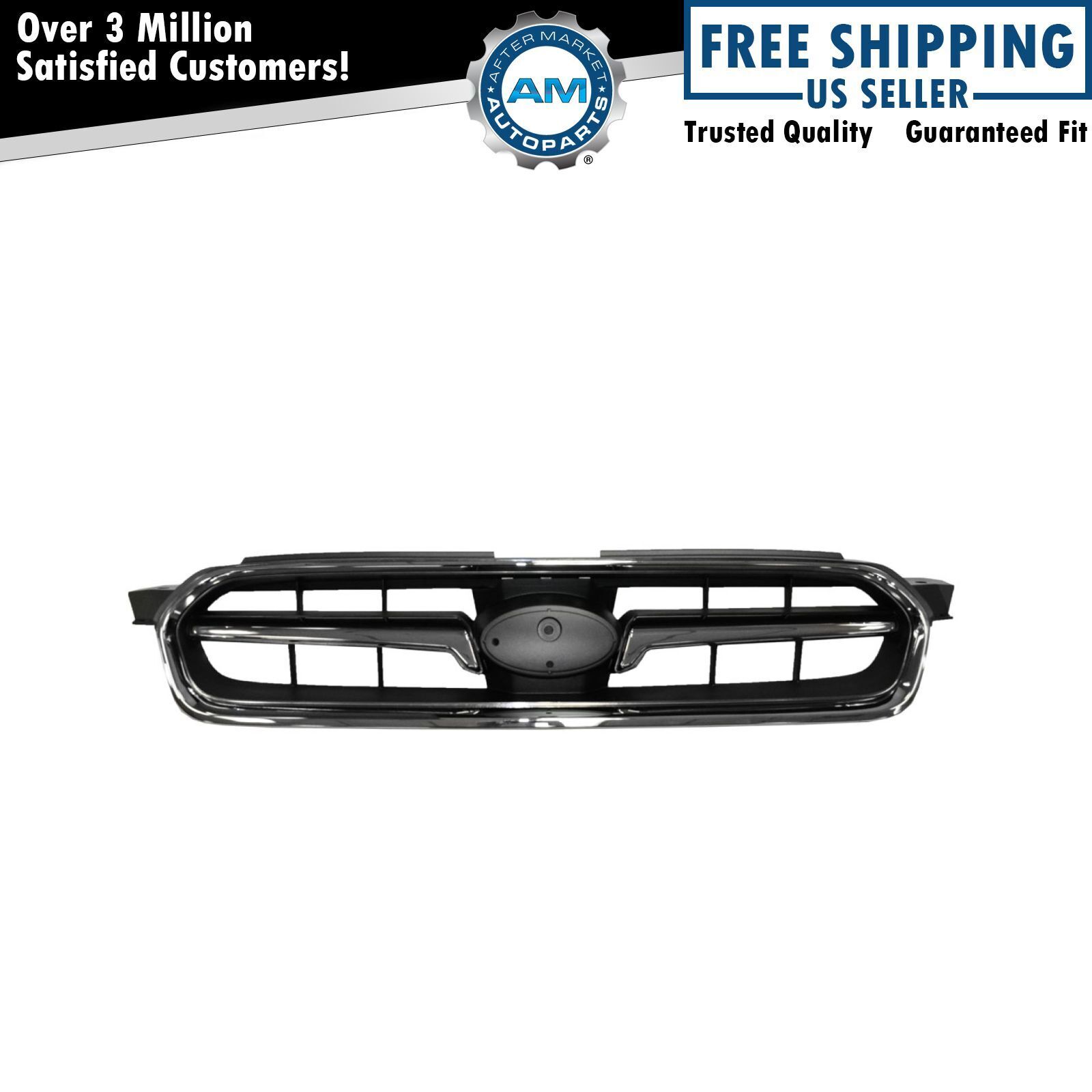 Chrome & Black Front Grille 91121AG12B NEW for 05-07 Subaru Legacy NEW