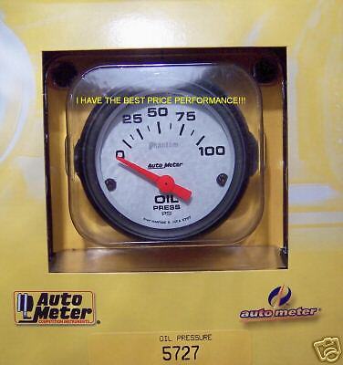Auto Meter 5727 Phantom Electric Oil Pressure Gauge 2 1/16 in. 0 - 100 psi
