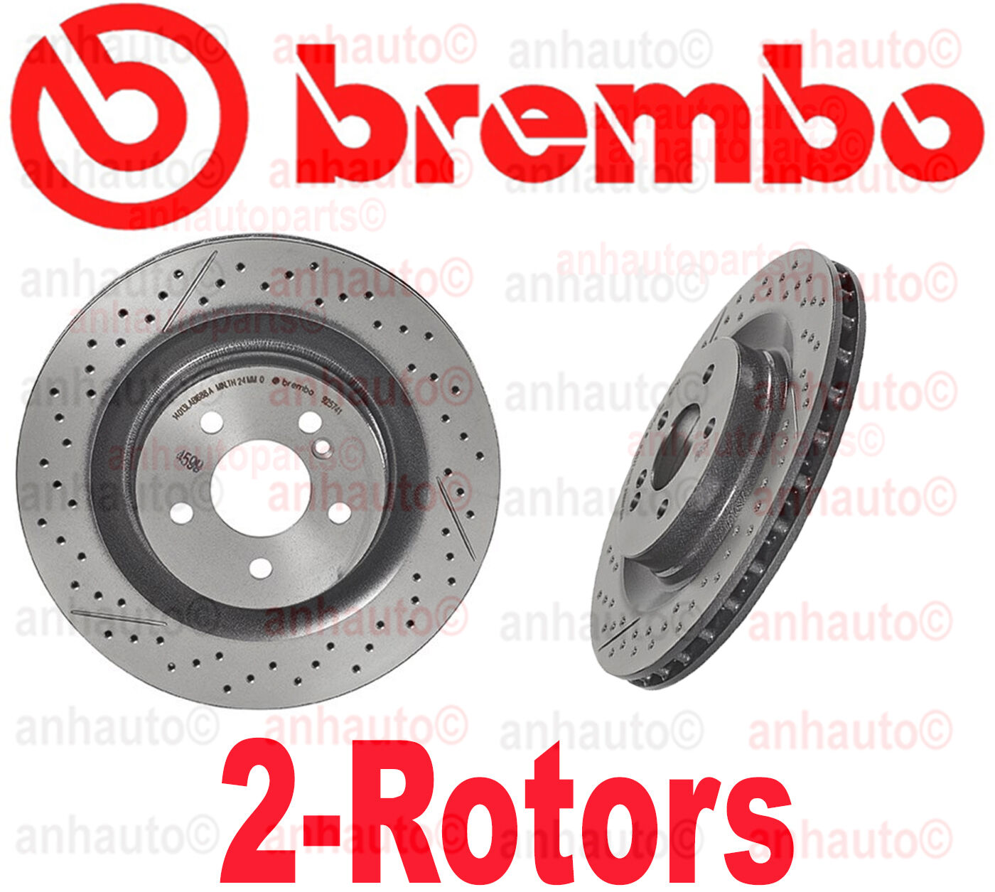 Set of 2 BREMBO Rear Brake Rotor\'s Mercedes CLK55 CLK63 SLK55 AMG NEW 