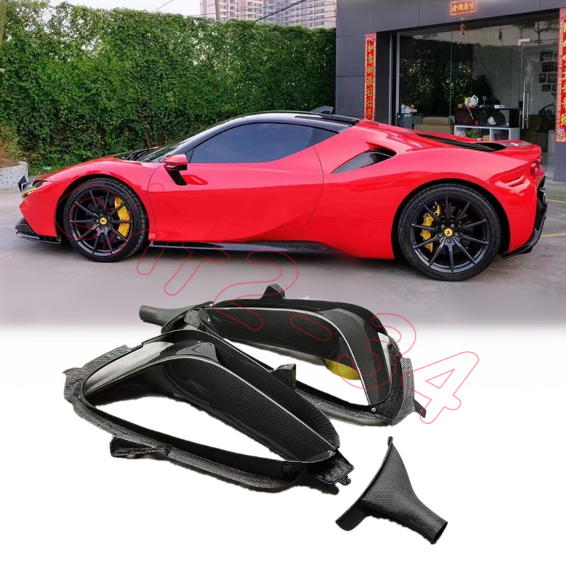 Dry Carbon Fiber Side Vents Air Ducts*2 Fit For Ferrari SF90 Stradale 2020+