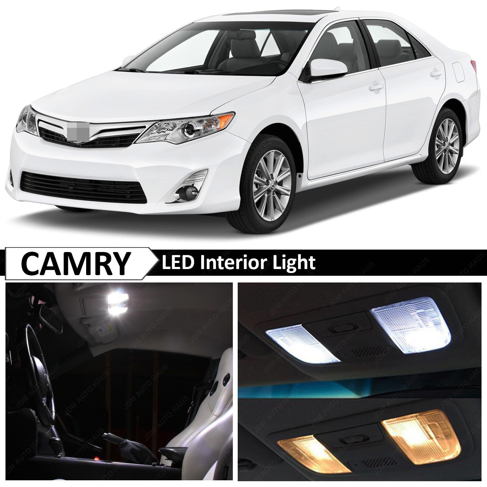 14x White Interior Map Dome LED Lights Package kit Fits Toyota Camry 2012-2018