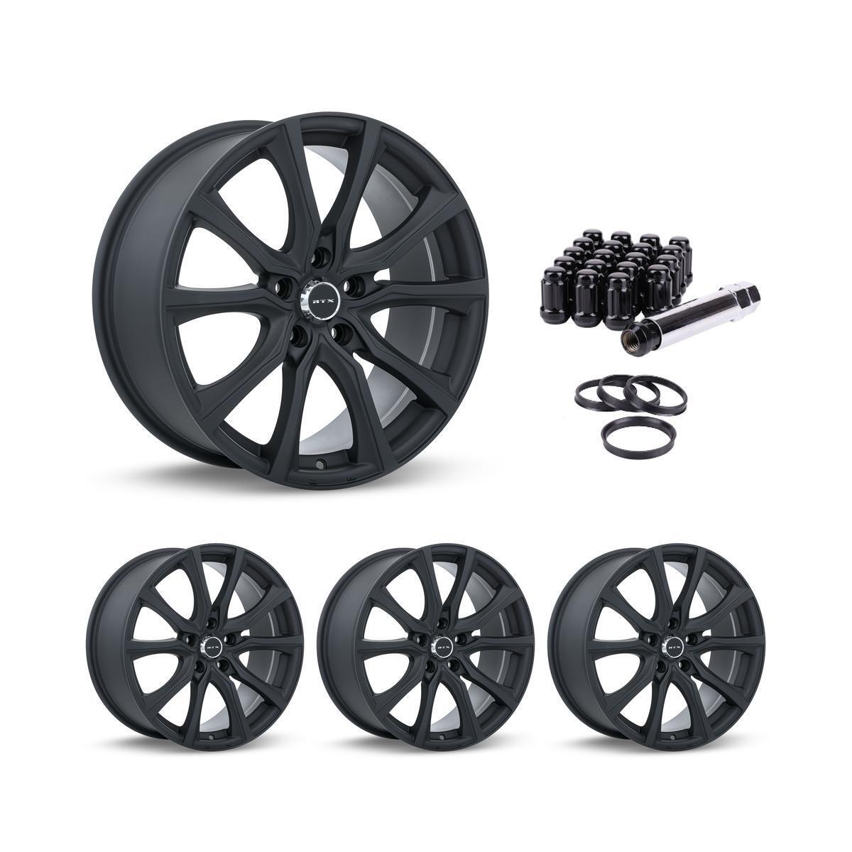 Wheel Rims Set with Black Lug Nuts Kit for 01 Hyundai XG300 P823074 15 inch