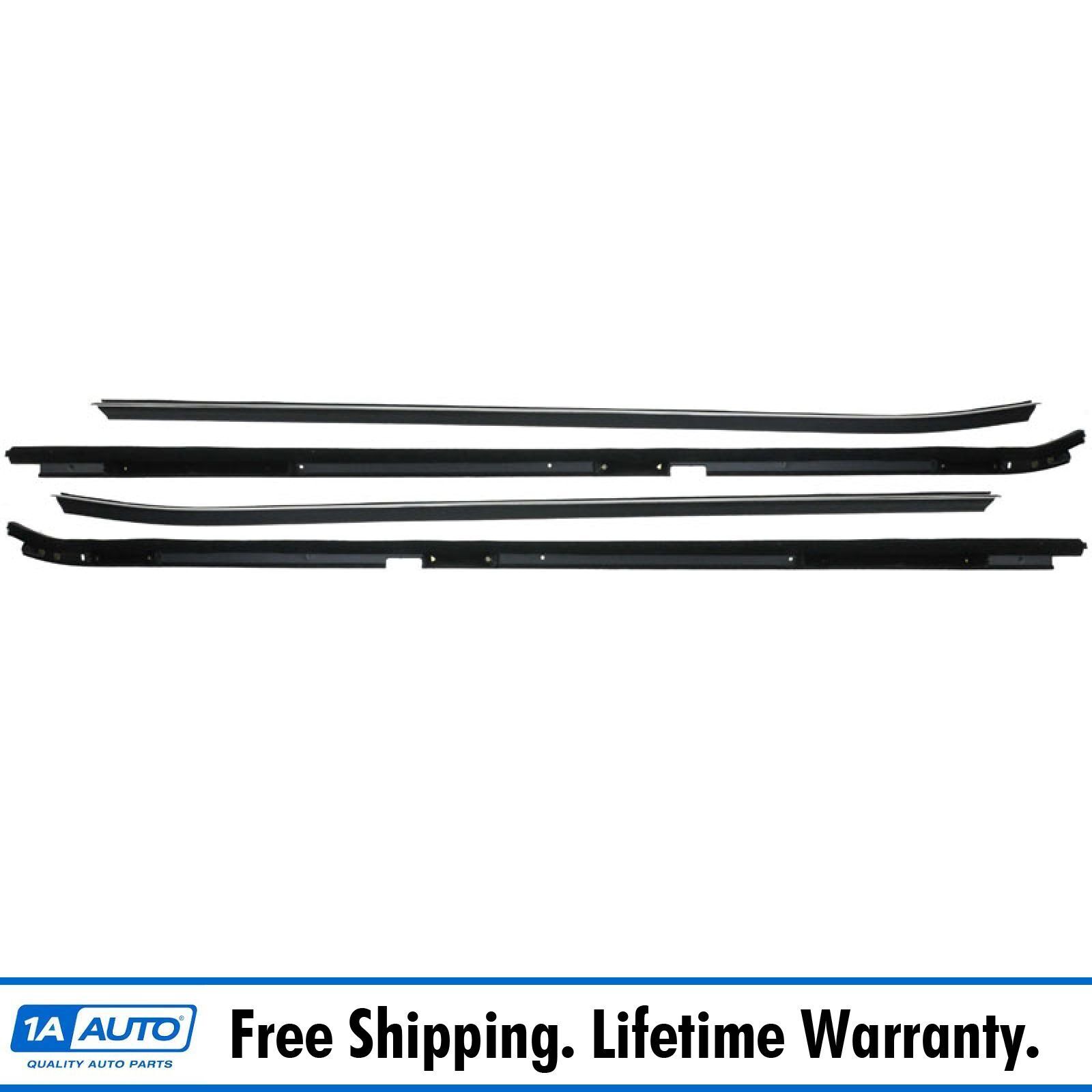 Inner & Outer Window Sweep Felts Seals Weatherstrip 4 Piece Kit Set for Buick