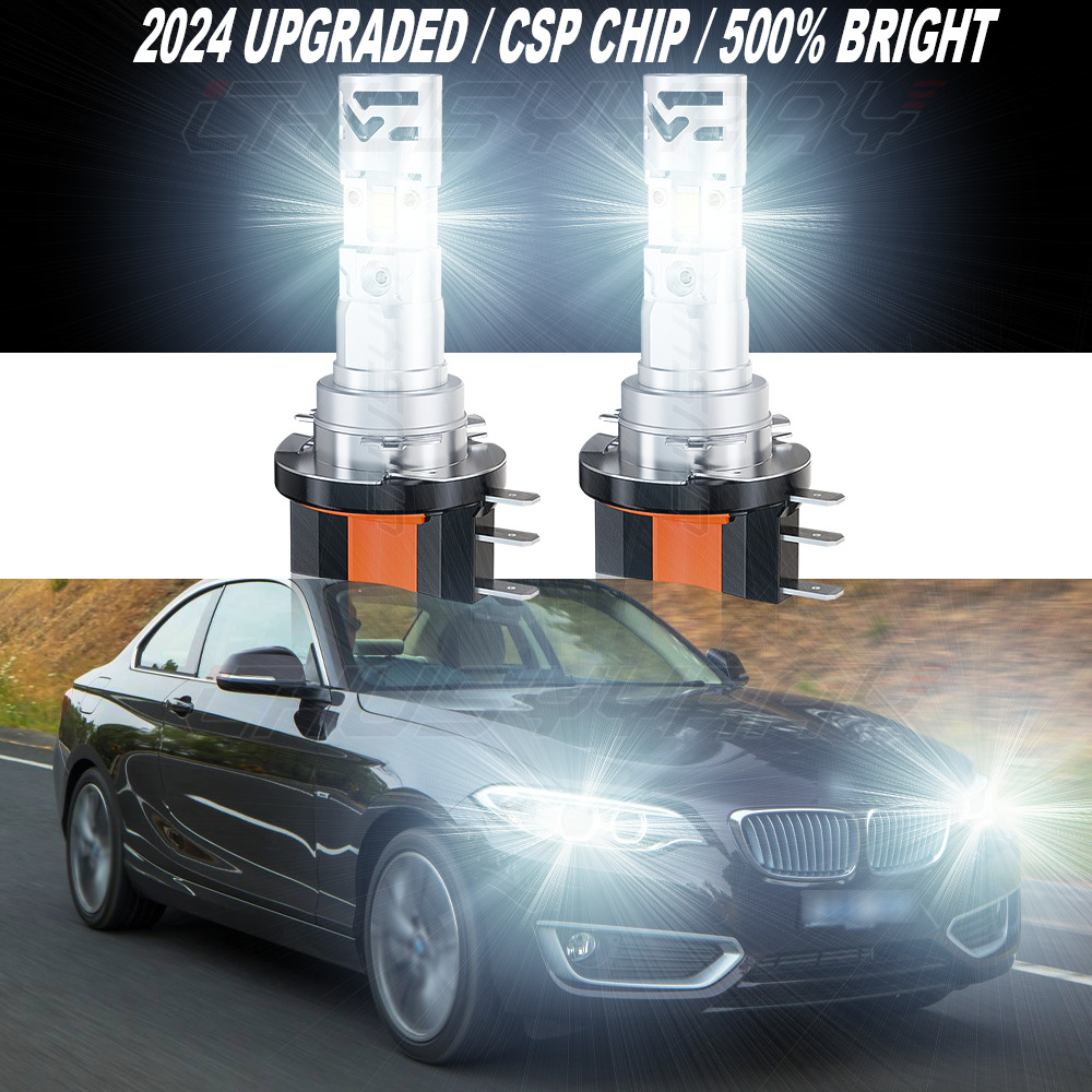 For BMW 228i M235i 2014-2016 Pair H15 LED Headlight Bulbs High Beam Lamps DRL