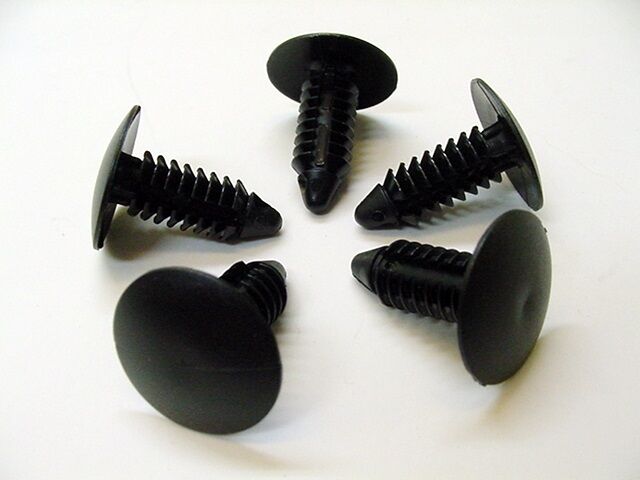 For Cadillac 5pcs NOS Black Nylon Plastic Retainers Clips Bumpers Fenders 1/4\