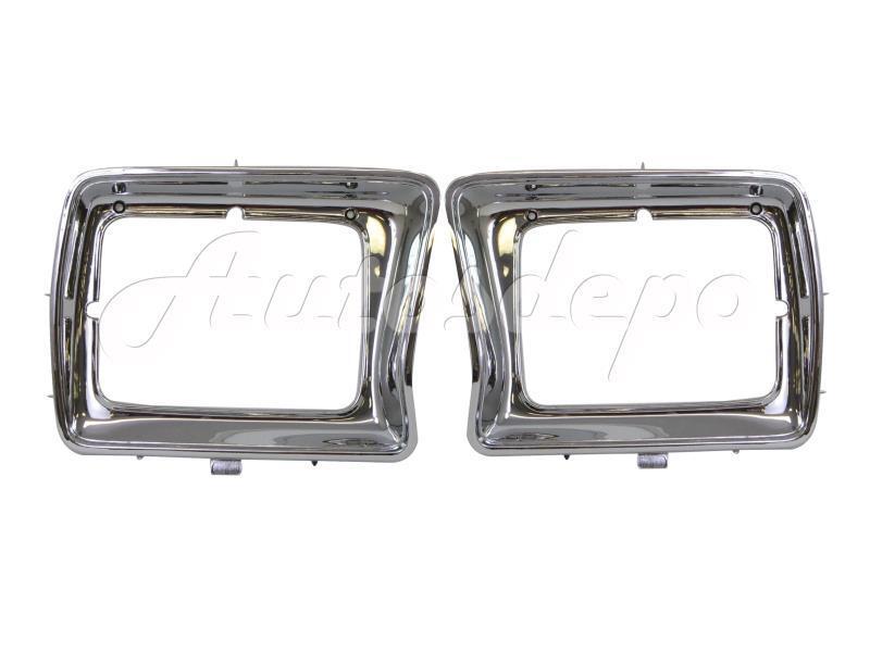 Bundle For 78-79 Ford Pickup Bronco Rectangular Headlight Door Chrome Lh & Rh