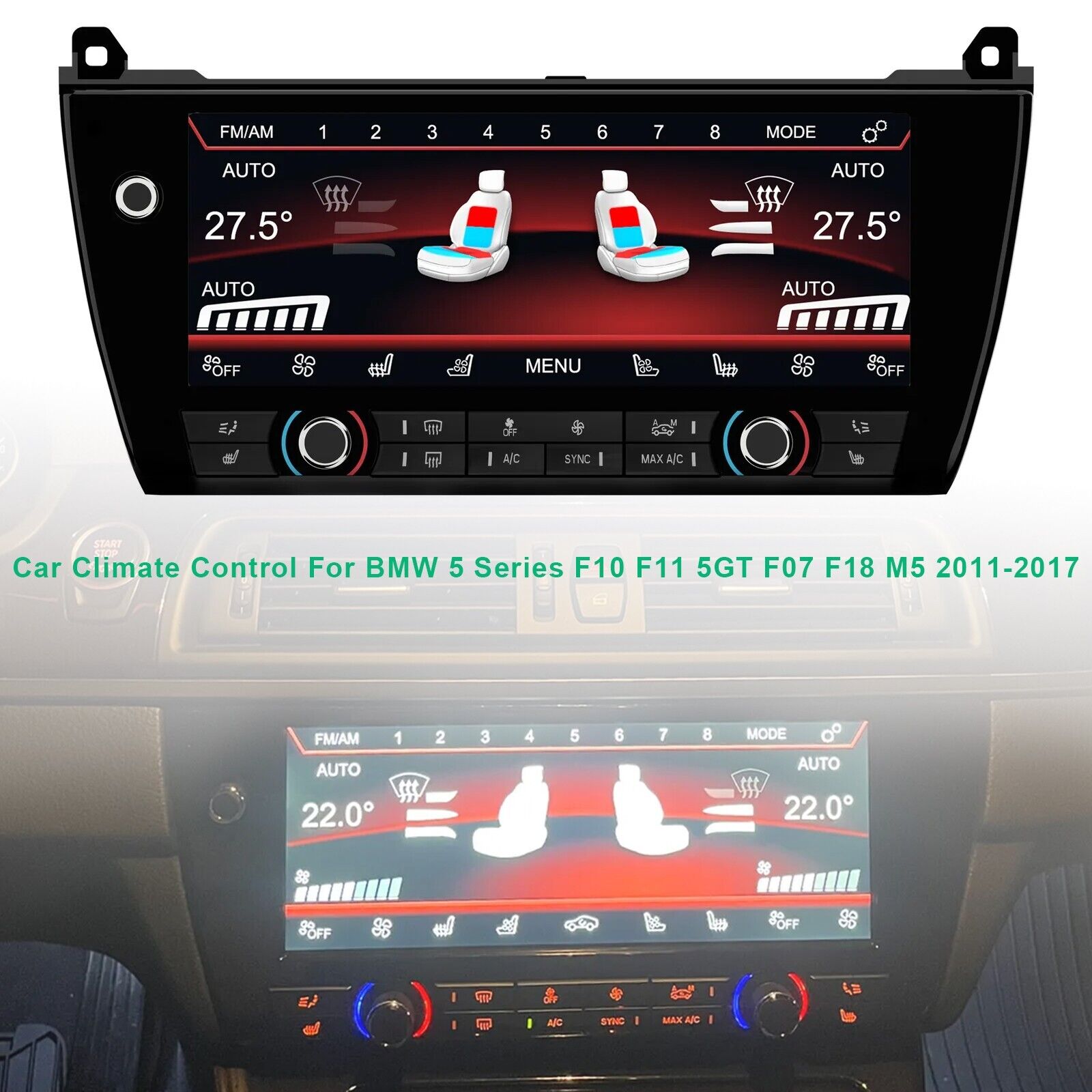 Car Climate Control Touch Screen For BMW 5 Series F10 F11 5GT F07 F18 M5 2011-17