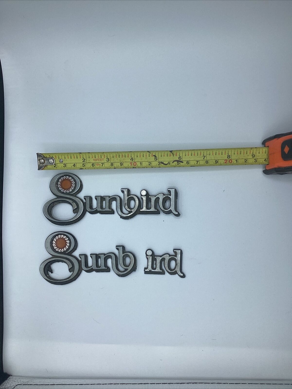 Vintage Sunbird Script Nameplate Emblem Trim