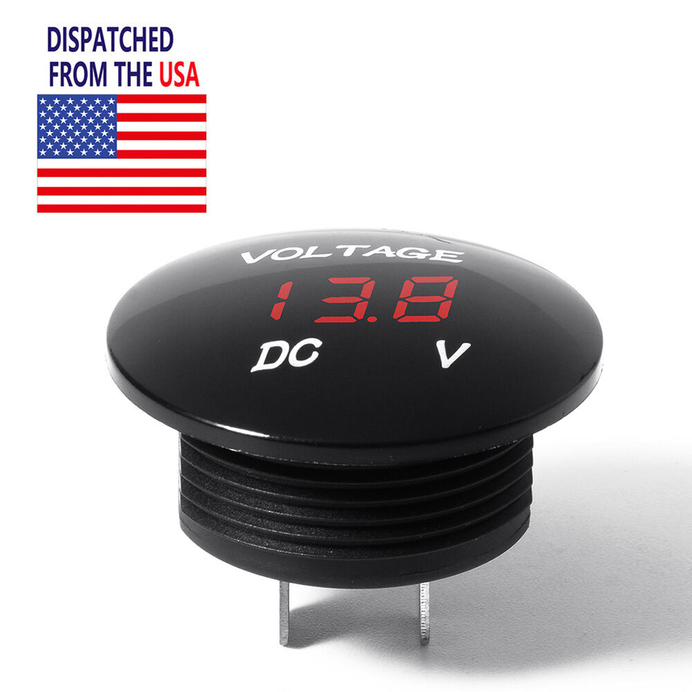 US Ship DC 12V LED Panel Digital Voltage Meter Display Voltmeter Car Motorcycle 