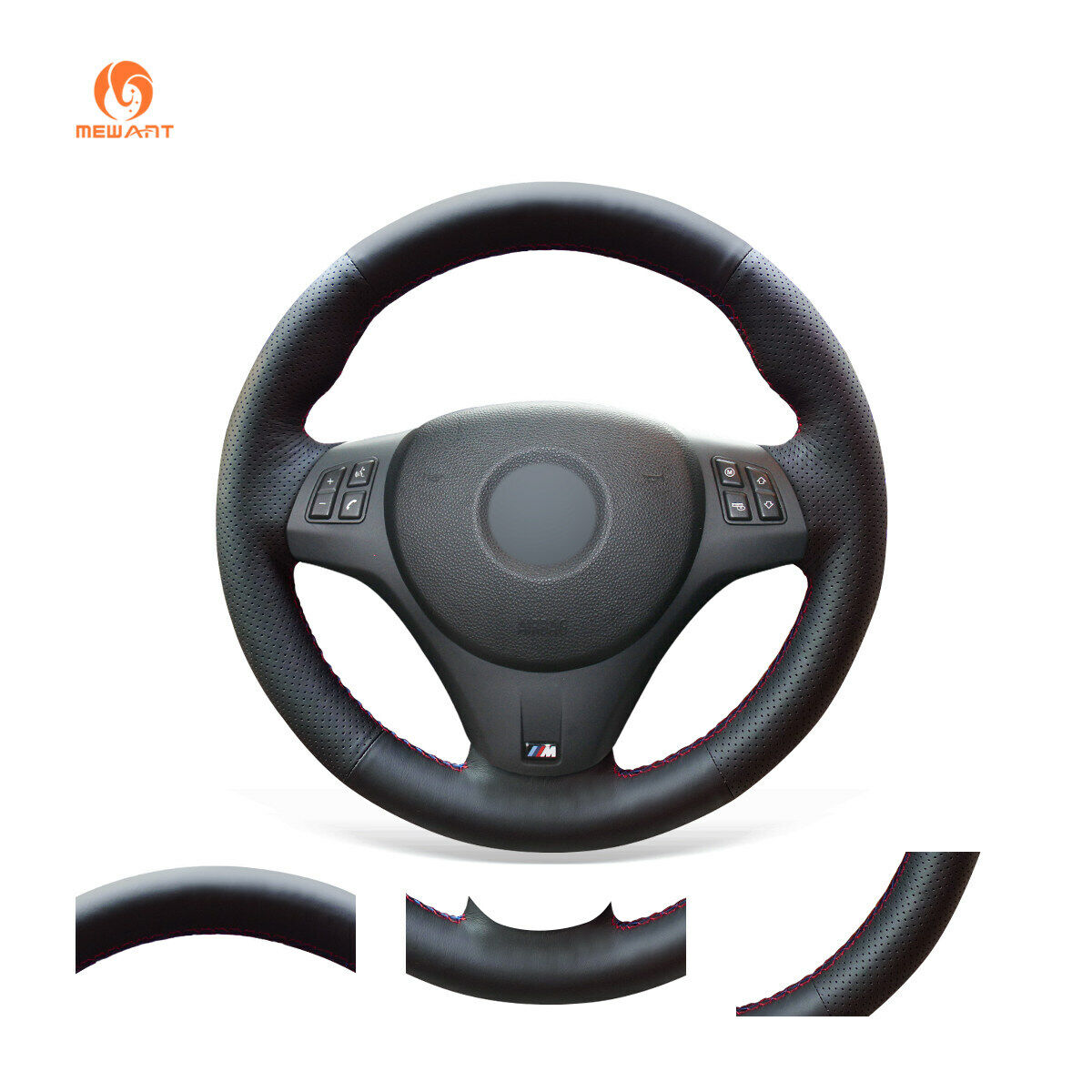 PU Leather Car Steering Wheel Cover for BMW M Sport M3 E90 E91 E92 E93  E87 E81