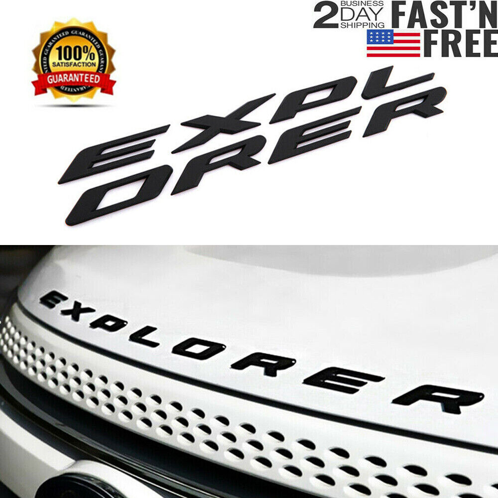 Matte Black Hood Emblem Letters Sport Logo For 2011-2020 2021 Explorer² US