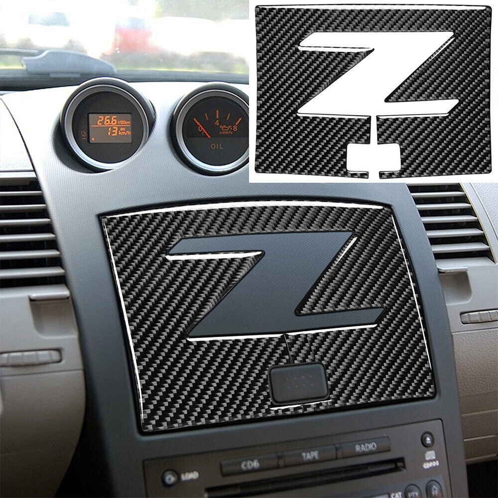 Carbon Fiber GPS Cover Panel Interior Trim Sticker For Nissan 350Z 2003-09