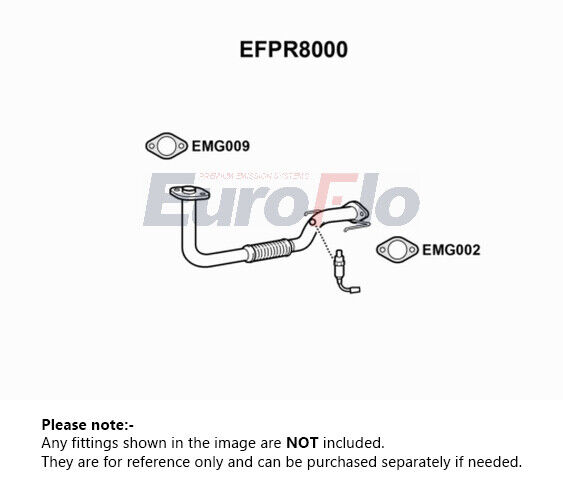 Exhaust Pipe fits PROTON WIRA 1.3 Front 2000 on EuroFlo PWR530071 Quality New