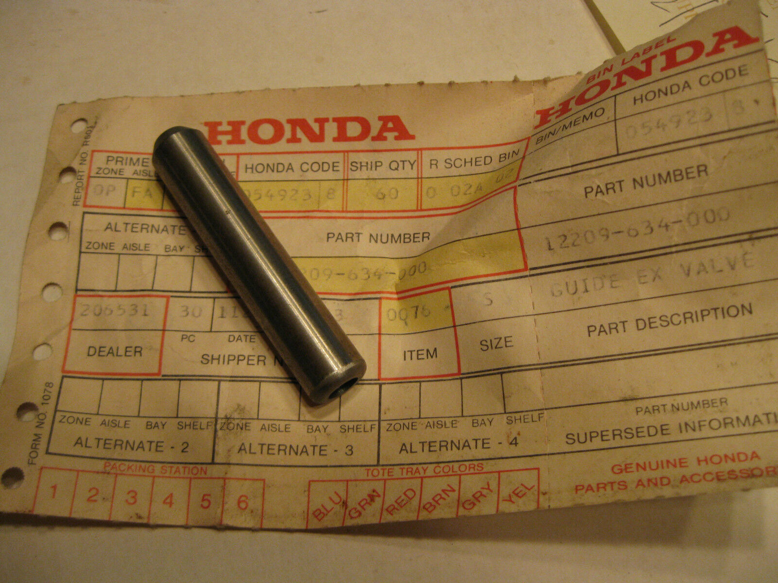1973-1977 Honda Civic 1200 - Exhaust Valve Guide - Genuine OEM Honda