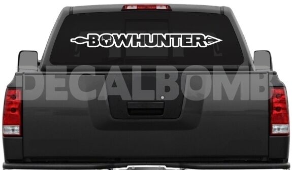 Bowhunter Deer Skull & Arrow Vinyl Decal Sticker Hunt Bow Archery Diesel Buck