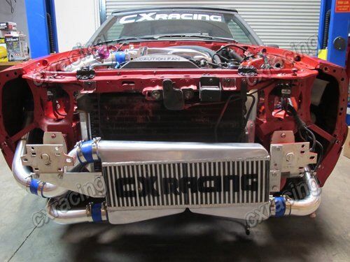 CXRacing Twin Turbo Intercooler Kit T04E For 79-93 Fox Body Ford Mustang V8 5.0