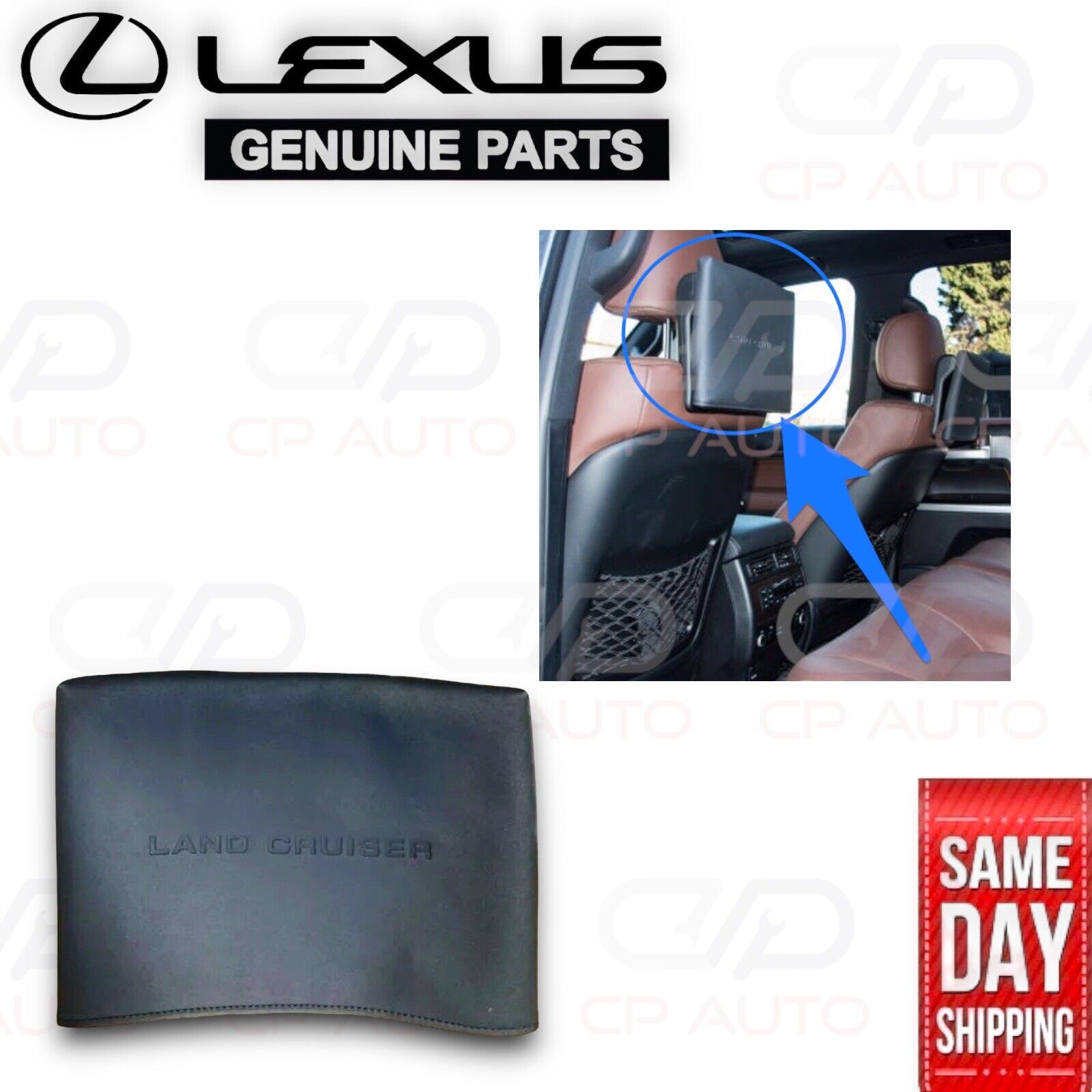 16 - 21 LEXUS LX570 HEADREST TV SCREEN LEATHER PROTECTOR COVER OEM NEW