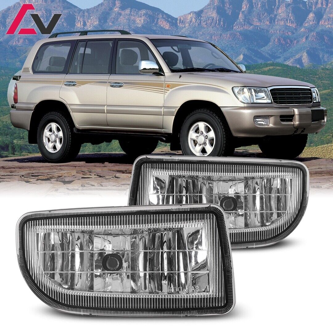 For Toyota Land Cruiser 1998-07 Clear Lens Pair Fog Light Lamp+Wiring+Switch Kit