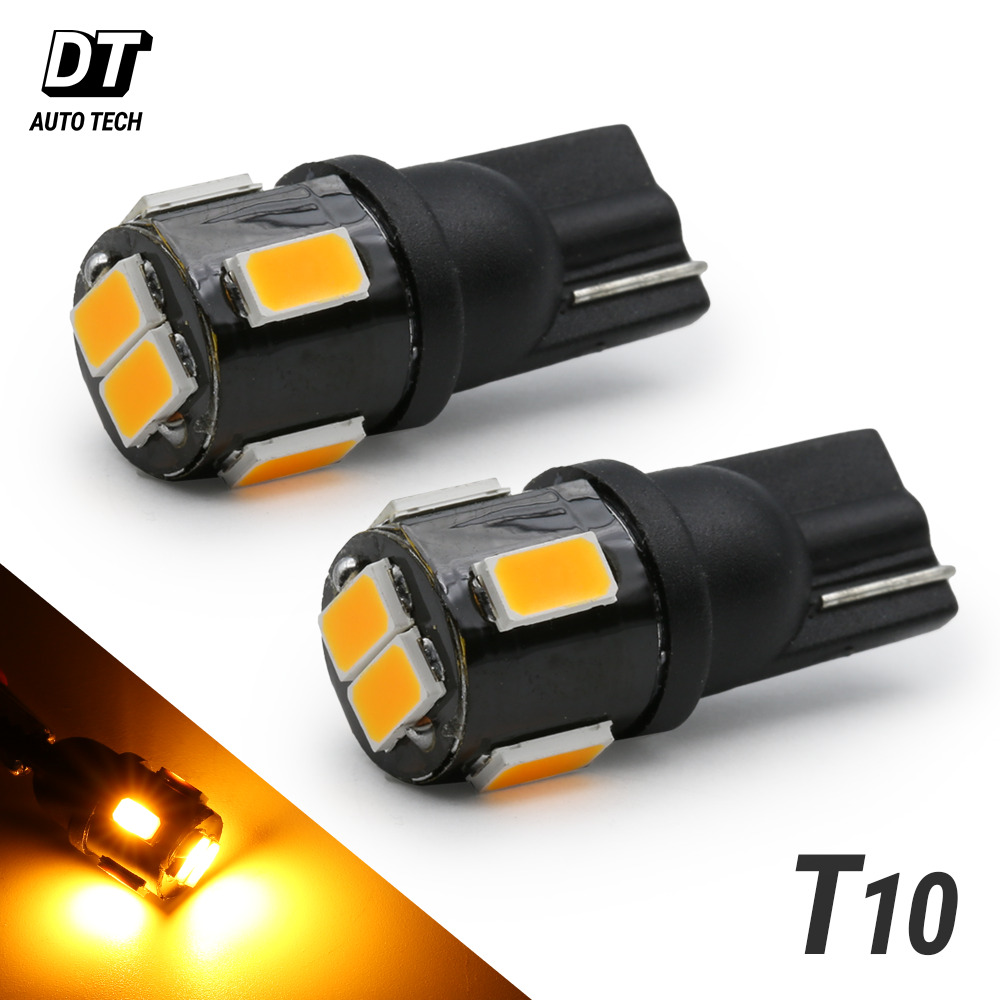 2X T10 921 High Power 2835 Chip LED Amber License Plate Interior Lights Bulbs
