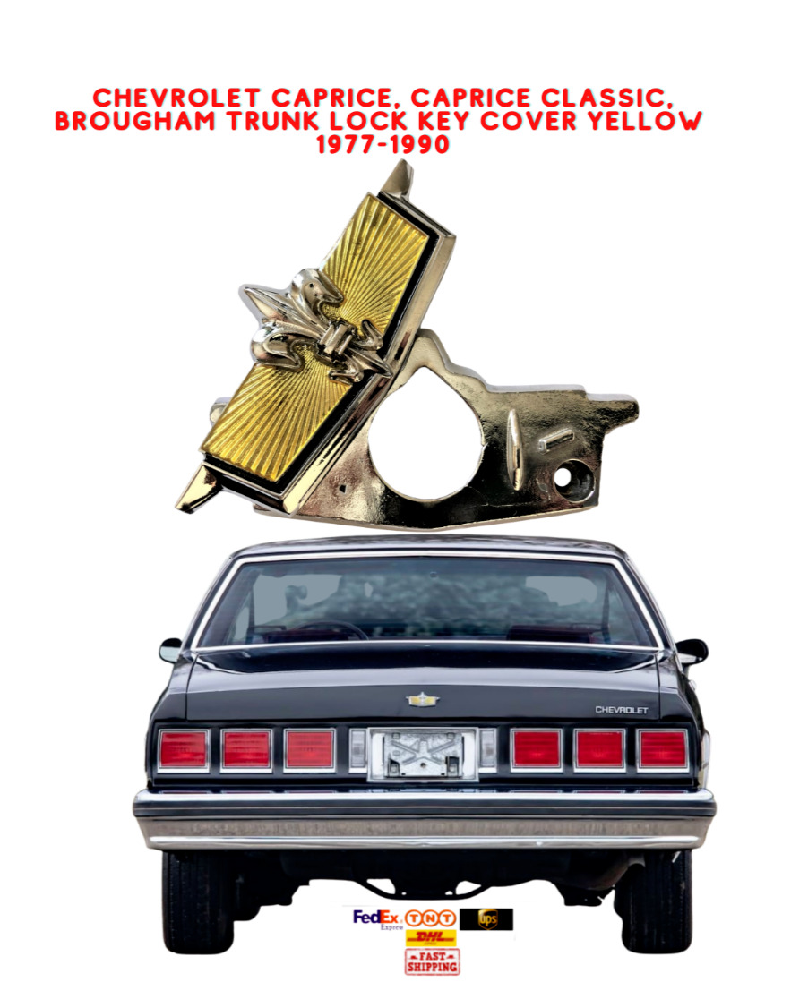 CHEVROLET CAPRICE, CAPRICE CLASSIC, BROUGHAM TRUNK LOCK KEY COVER YELLOW NEW