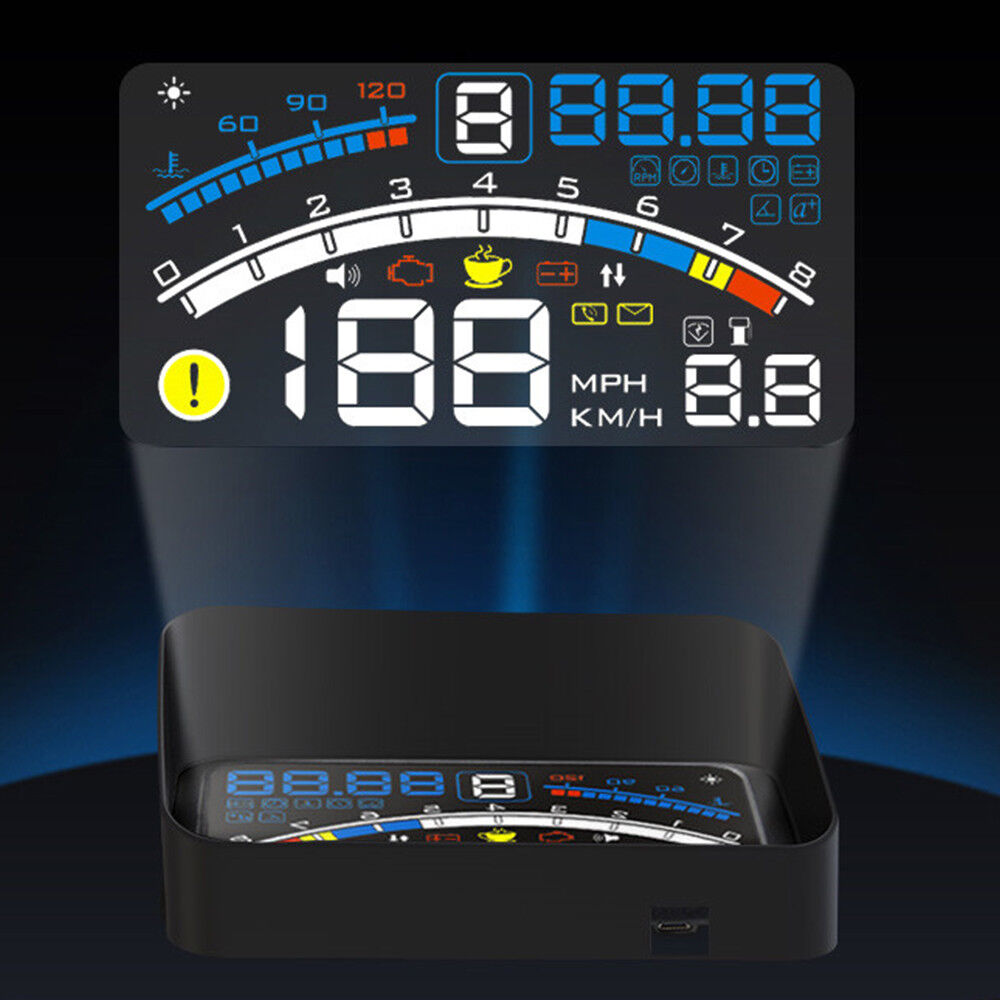 1pc 5.5'' OBII OBD2 Car HUD Head Up Display Digital Speed Fuel Warning Dash Part