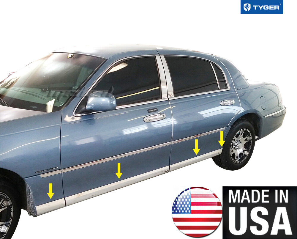For 98-2011 Lincoln Town Car Lower Rocker Panel Body Molding Accent Trim 4\