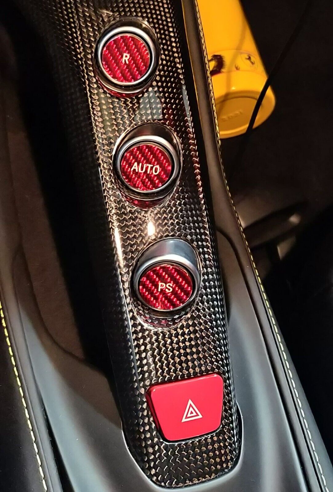 Fits Ferrari LaFerrari 14-17 F1 Gear Button Covers in Red Carbon Fiber Kit