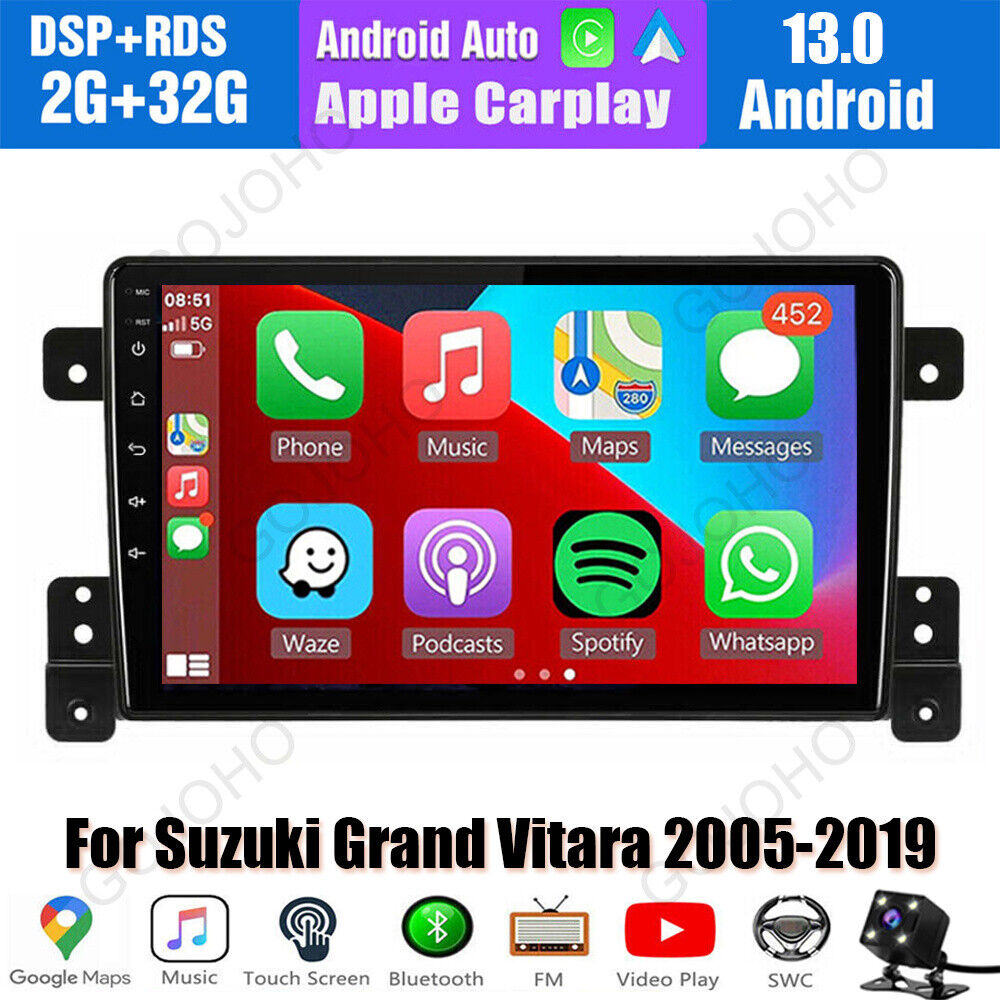 Android 13 For Suzuki Grand Vitara 2005-19 Carplay Car Stereo BT Wifi Radio GPS