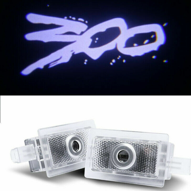 2x 300 White LED Door Shadow Projector Light HD For Chrysler 300 300c 2005-2022