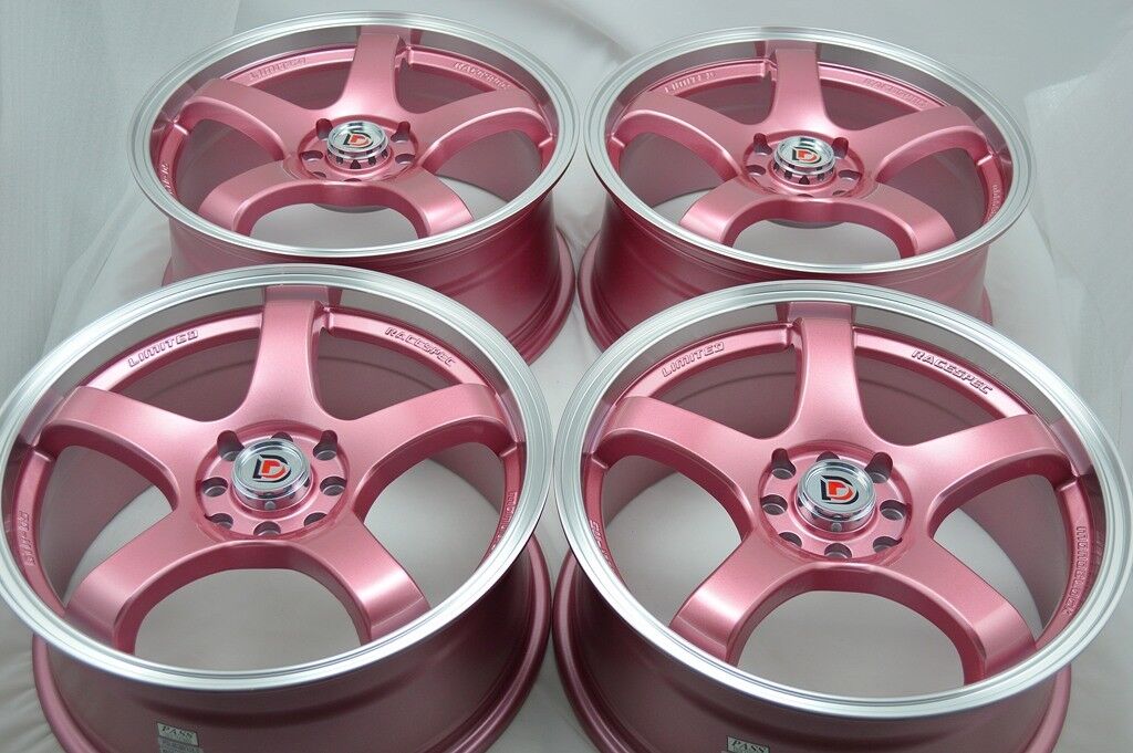 17 pink wheels xB MX3 Cooper Civic Miata Corolla Cobalt Yaris 4x100 4x114.3 Rims