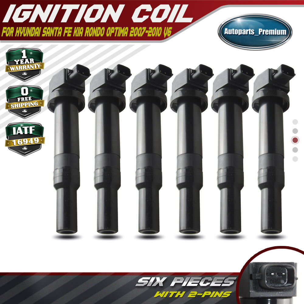 6x Ignition Coils for Kia Magentis 07-10 Optima 06-10 Rondo Wagon 07-11 V6 2.7L