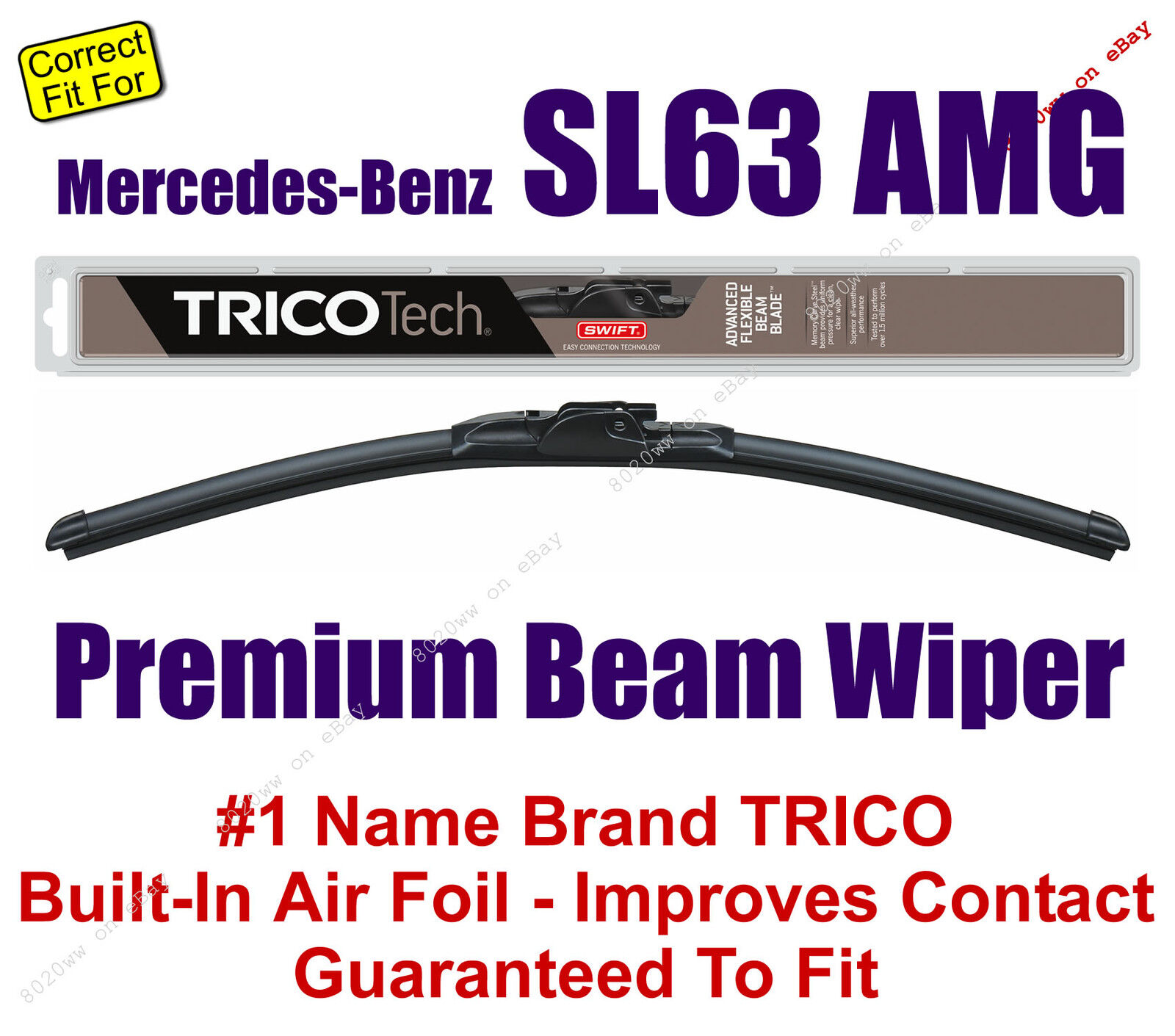 Wiper Premium Beam Blade - fits 2009-2011 Mercedes-Benz SL63 AMG (Qty 1) 19260