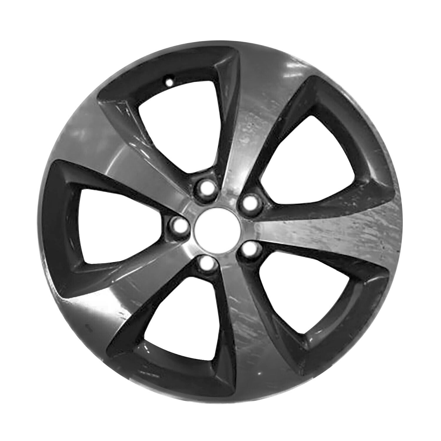 18x7 5 Spoke Alloy Wheel Polished & Painted Dark Charcoal Metallic 560-09205