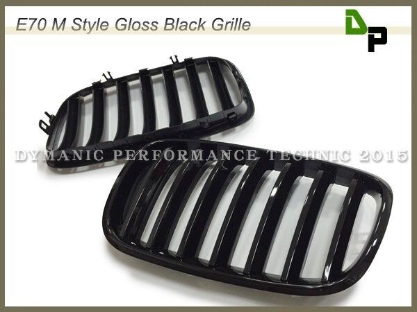 P Style Gloss Black Front Hood Grille Grill BMW E70 E71 Model X5 X6 SUV 07-13