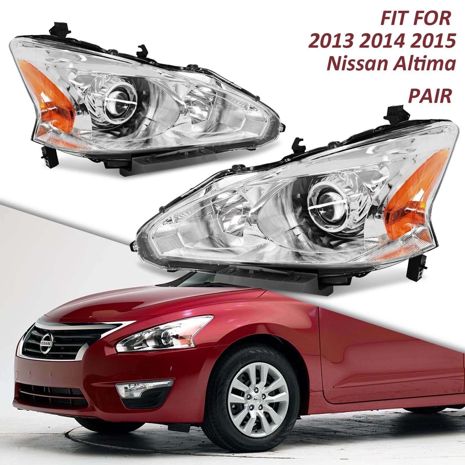For 2013 2014 2015 Nissan Altima Halogen Headlight Lamp Driver&Passenger Side