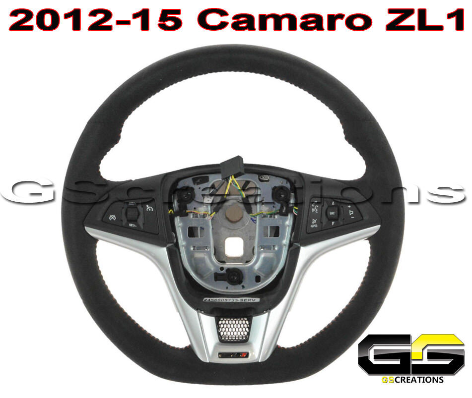 2012-15 Camaro ZL1 Genuine GM Manual Suede Steering Wheel Red Stitching