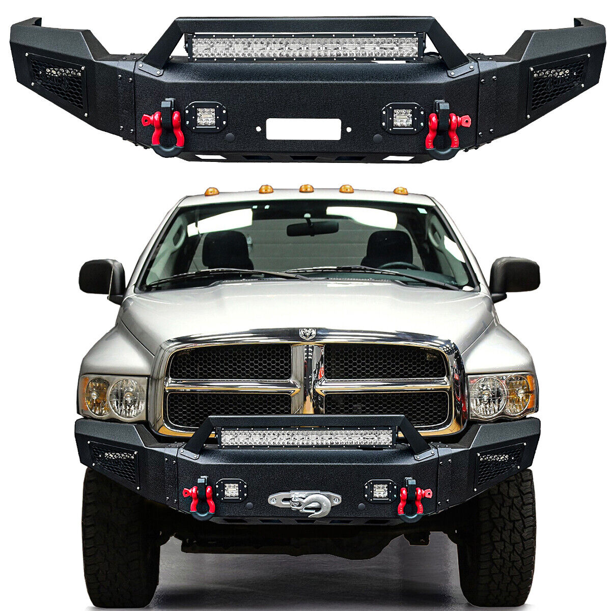Fit 2003-2005 Dodge Ram 2500 3500 Front or Rear Bumper w/D-Rings and Light