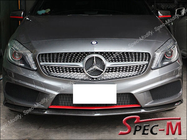 W176 REVO Style Carbon Fiber Front Bumper Cover For 13-14 A180 A250 AMG / A45 CF