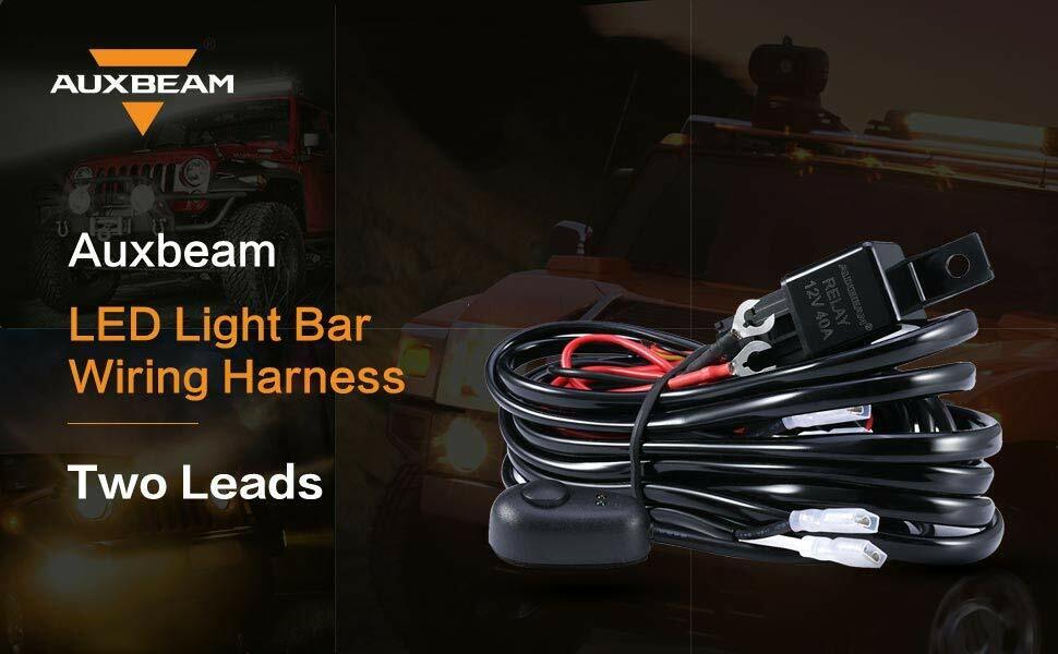 HEAVY DUTY Auxbeam LED Light Wire Harness kit 2 lead 12V 40Amp Fuse Relay Jeep