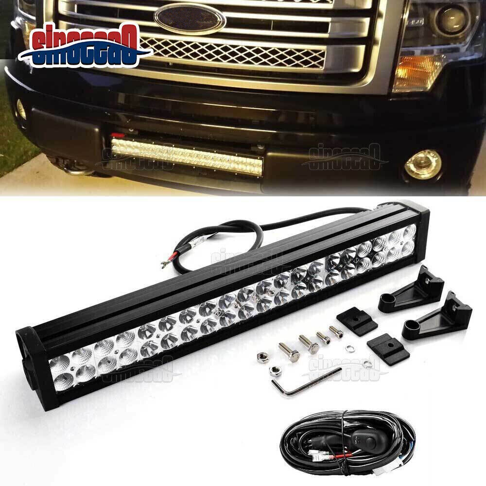 For 09-10 11 12 13 14 F150 120W Lower Hidden Bumper Grille LED Light Bar+Wire