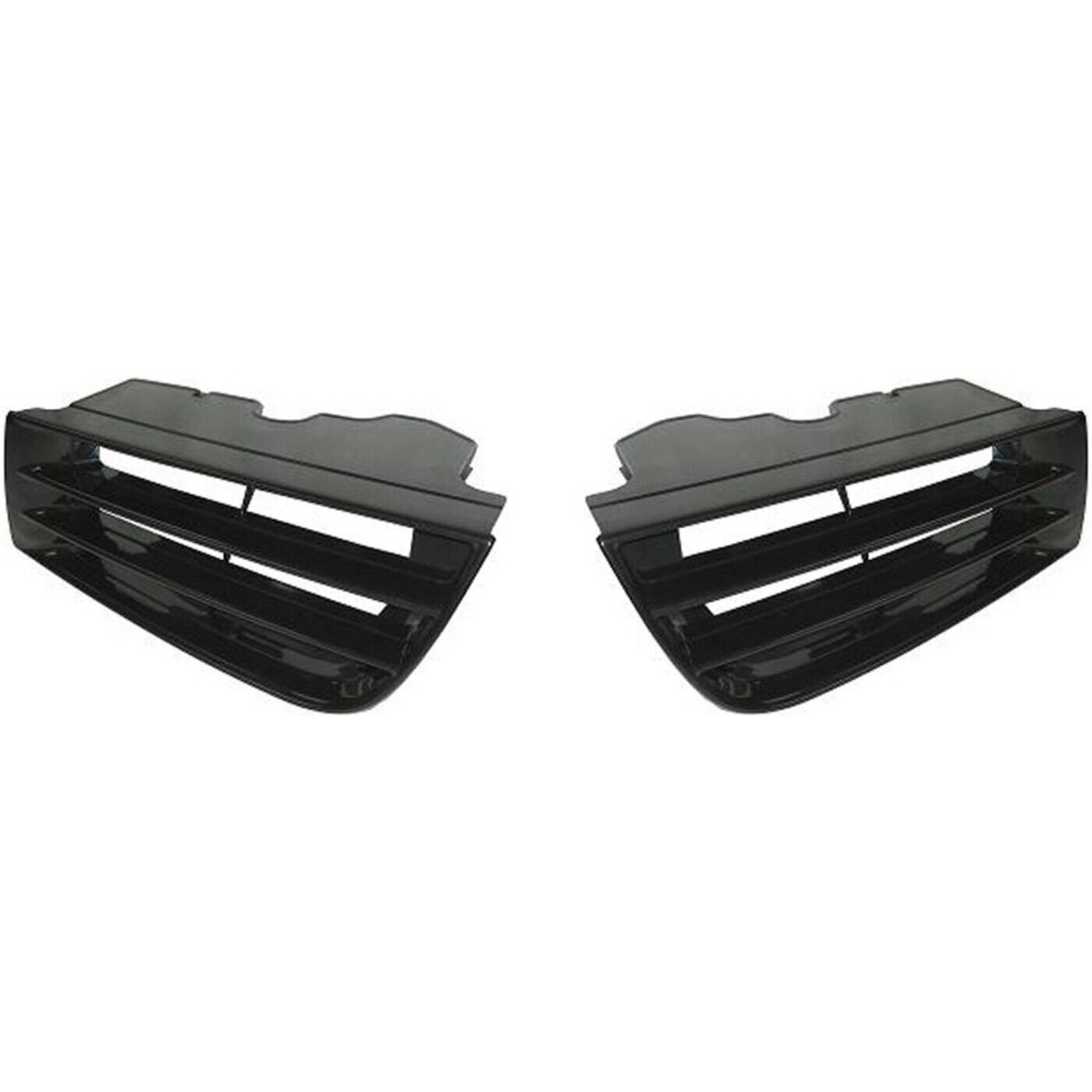 Grille For 2002-2003 Mitsubishi Galant Set of 2 Left & Right Side Black Plastic
