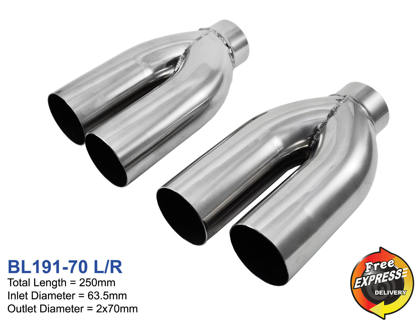 Exhaust tips tailpipes trims SET for BMW M5 E39 to replace rear mufflers 
