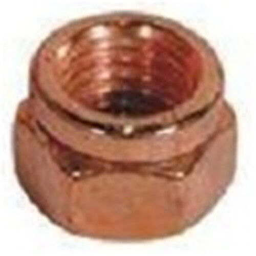25 M6-1.0 Exhaust Lock Nuts Copper Plated Steel 9mm Hex