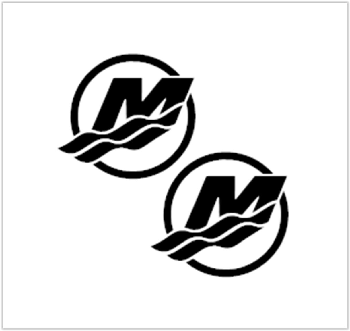 SET OF 2 Vinyl Decals fits Mercury Racing Boat, bumper sticker. Mail w/Tracking